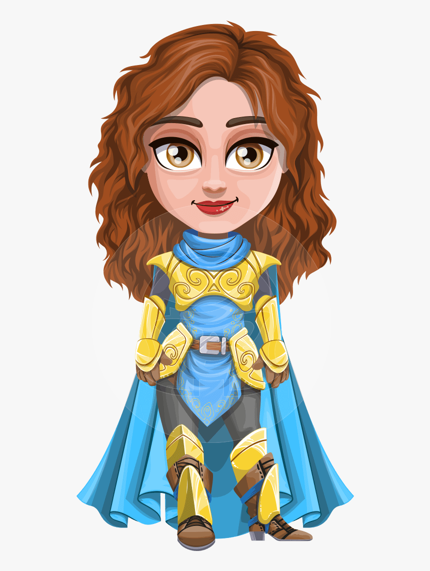 Warrior Princess Cartoon Vector Character Aka Lady - Cartoon, HD Png