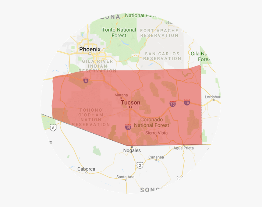 Arizona Foundation Solutions Of Tucson Service Area - Circle, HD Png Download, Free Download