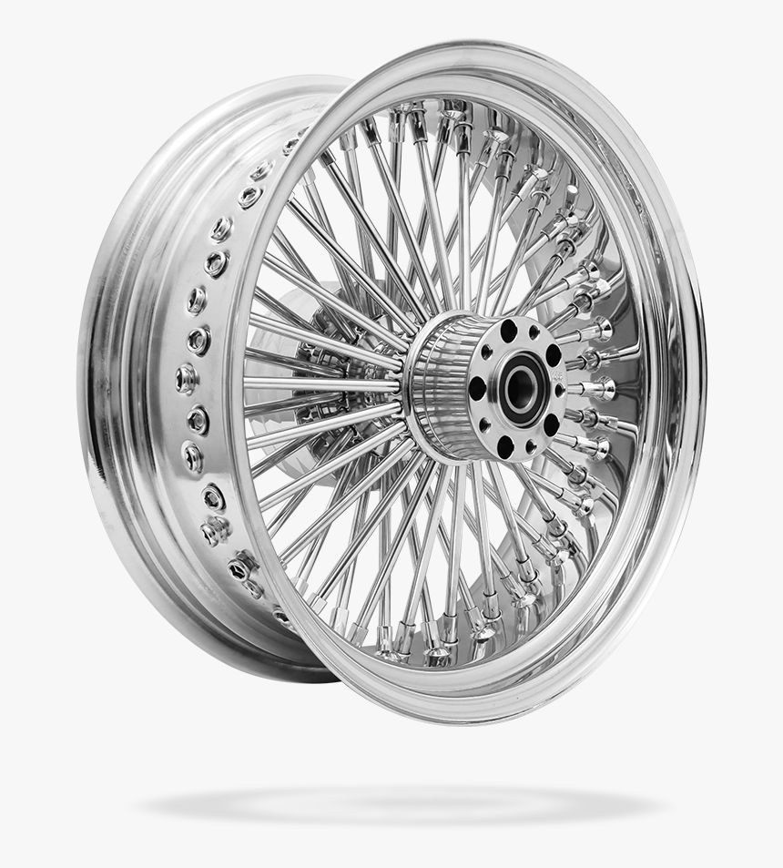 Rear 50 Spoke Pre Staged Custom Motorcycle Wheel - Platinum, HD Png Download, Free Download