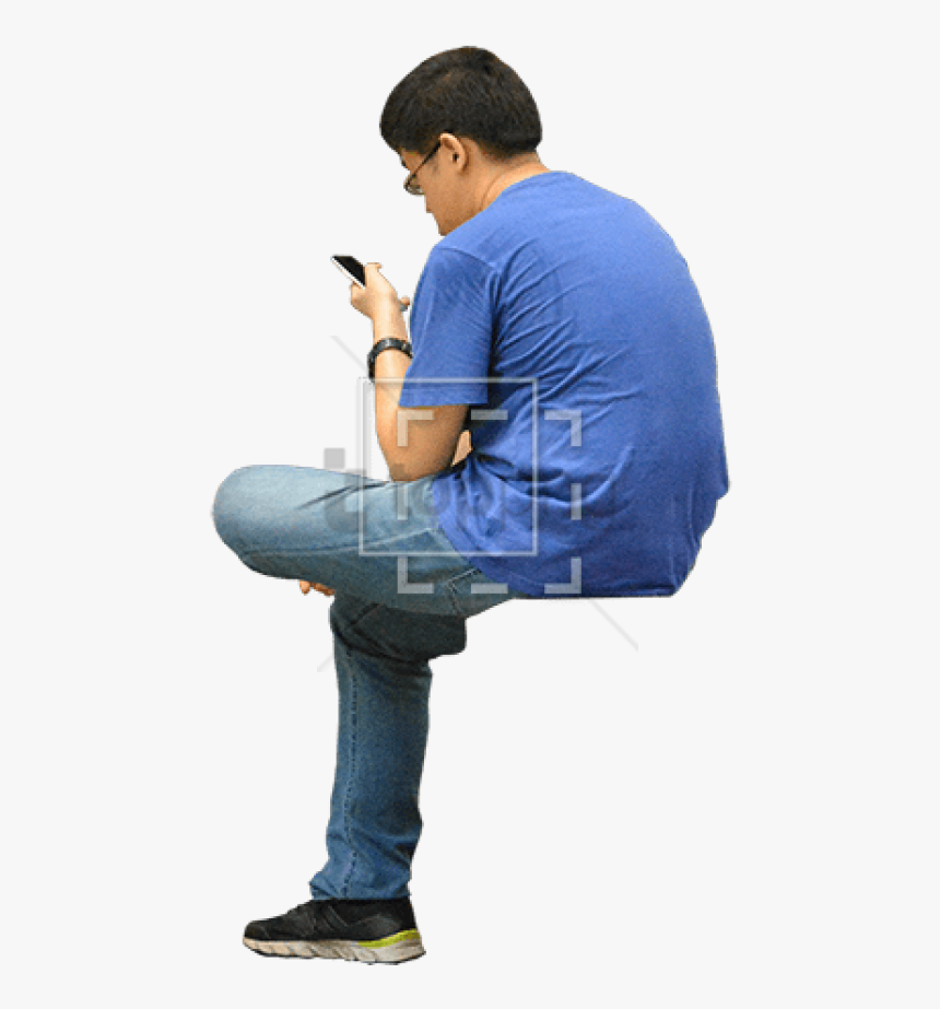 Transparent Person Sitting Silhouette Png - Guy Sitting On His Phone, Png Download, Free Download