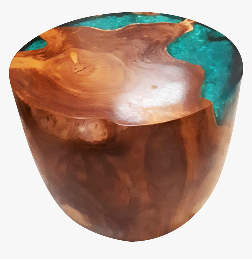 Teak Root & Cracked Resin Round Stools - Art, HD Png Download, Free Download