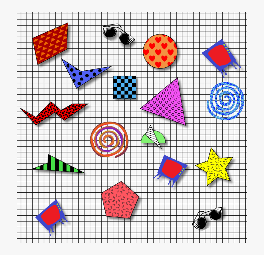 Square,triangle,symmetry - 1980s Pattern Png, Transparent Png, Free Download