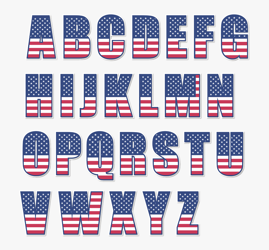 Us Flag Letters, HD Png Download, Free Download