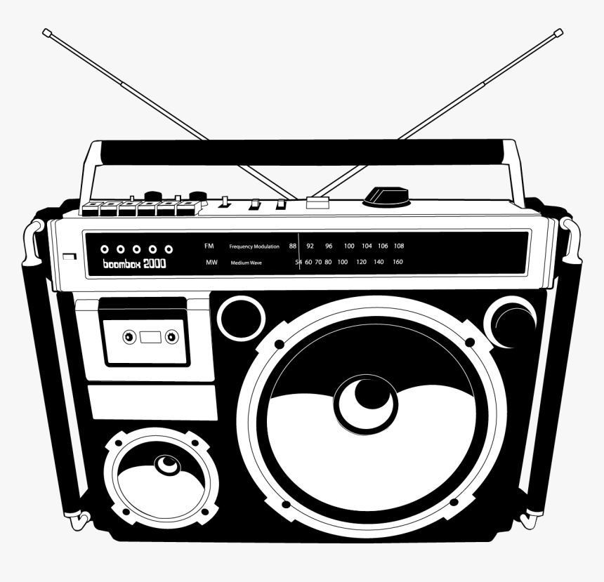 1980s Boombox Compact Cassette Clip Art, HD Png Download, Free Download