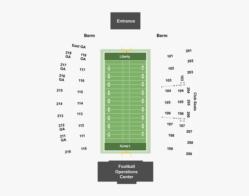 Liberty University Williams Stadium Seating Chart, HD Png Download, Free Download