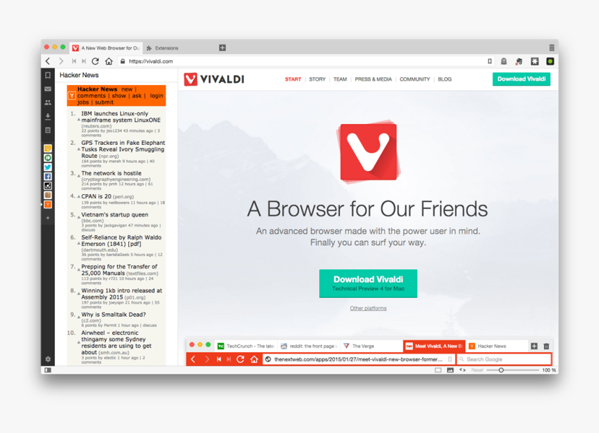 Vivaldi Web パネル, HD Png Download, Free Download