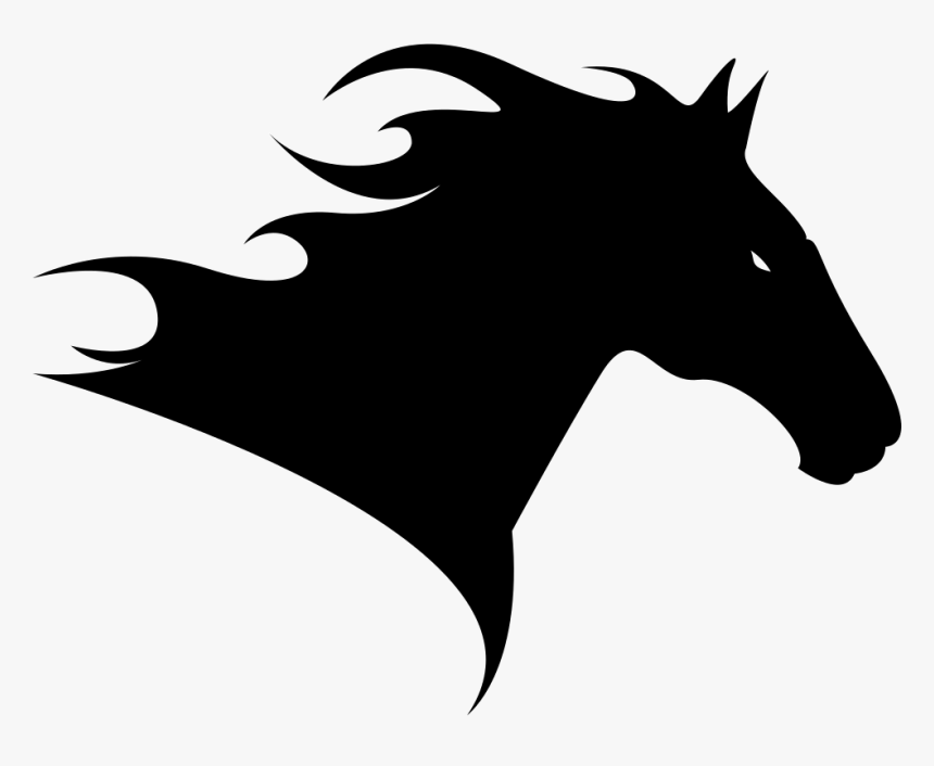 Horse Head Side View To The Right Silhouette - Horse Head Silhouette Clipart, HD Png Download, Free Download