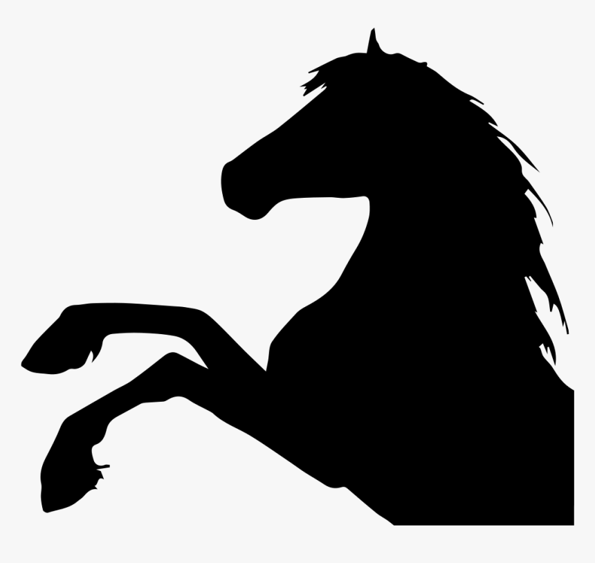 Horse Raising Feet Side View Silhouette Head Part Comments - Silhouette Horse Head Vector, HD Png Download, Free Download