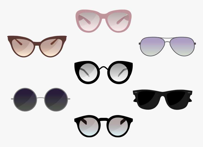 1980s Style Vector Sunglasses Retro Free Transparent - Sunglasses Vector Free Download, HD Png Download, Free Download