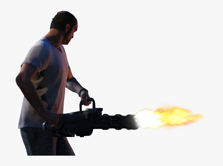 Am Man Holding Minigun - Person Holding A Minigun, HD Png Download, Free Download