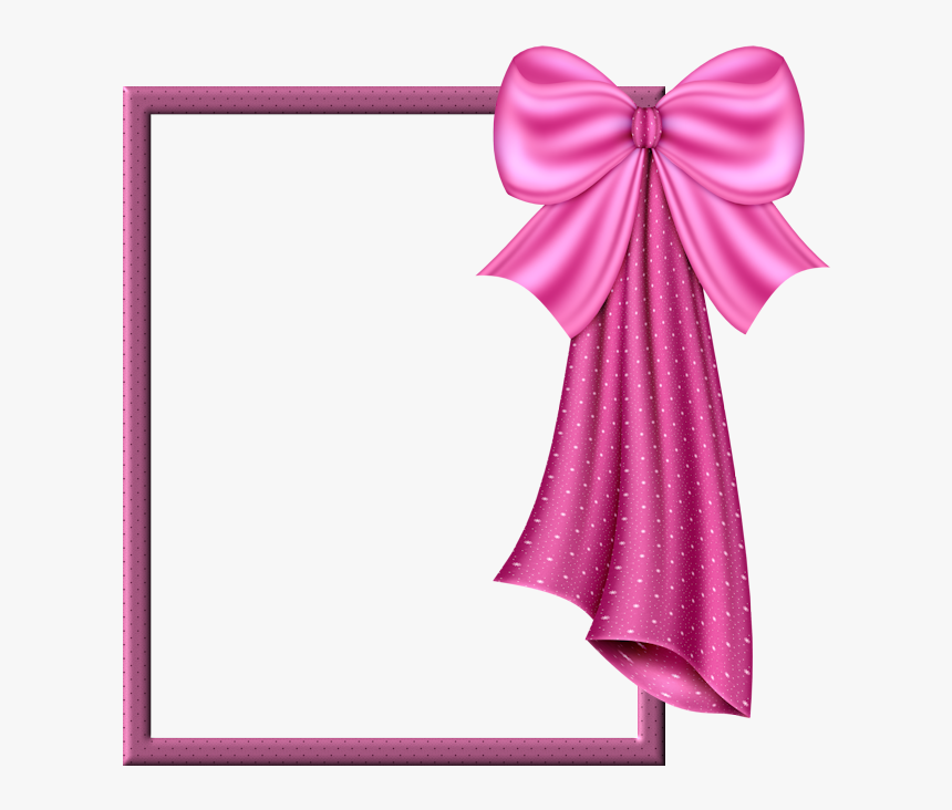 #frames #frame #borders #border #ribbons #ribbon #bows - Pink Bow Frame, HD Png Download, Free Download