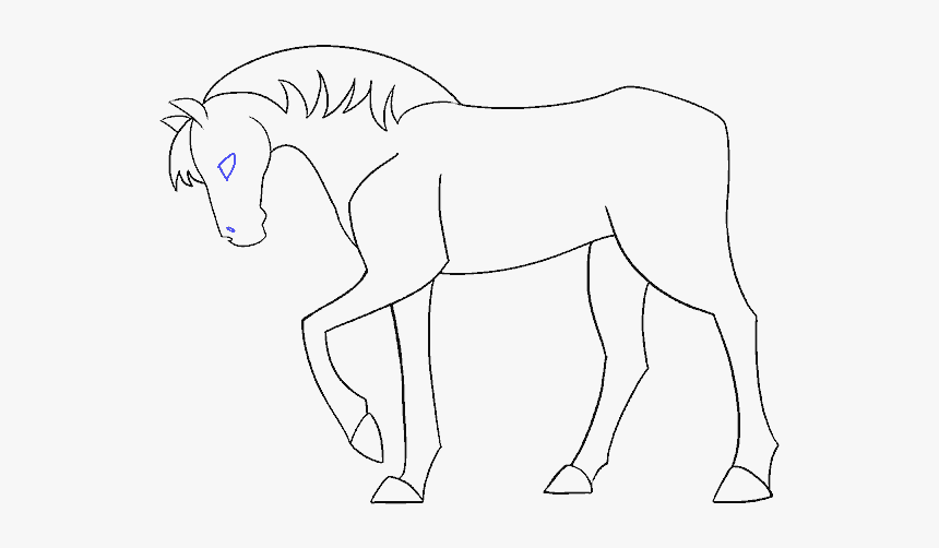 How To Draw Simple Horse - Simple Cartoon Horse Drawing, HD Png Download, Free Download