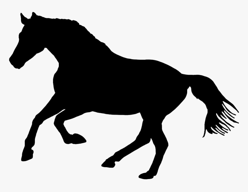 Black Silhouette Of Horse In Nature - Horse Icon Png, Transparent Png, Free Download