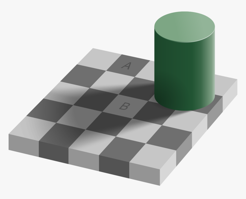 Optical Illusions Checkerboard Shadow, HD Png Download, Free Download