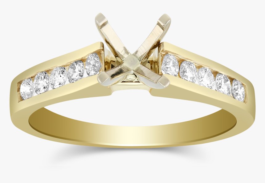 Drop A Hint - Yellow Gold Channel Set Ring, HD Png Download, Free Download