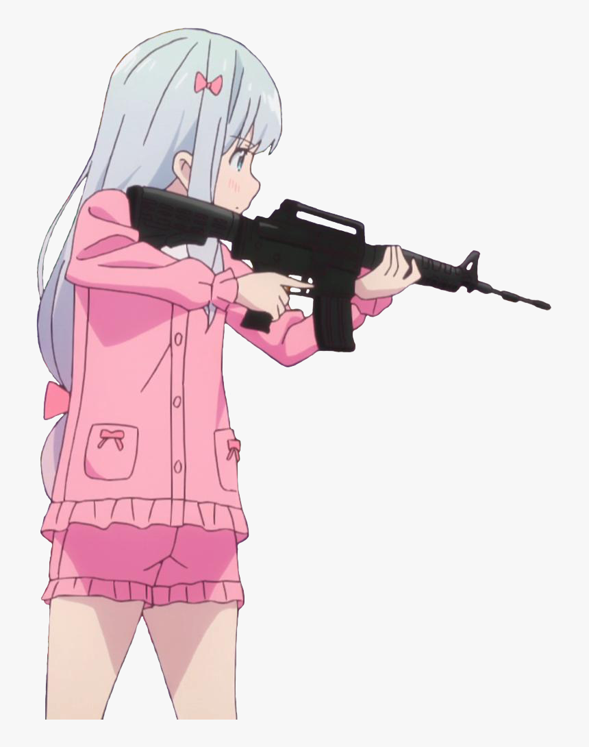 Anime Girl With Gun Meme Hd Png Download Kindpng