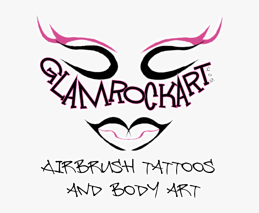 Airbrush Tattoo Design - Glam Rock, HD Png Download, Free Download
