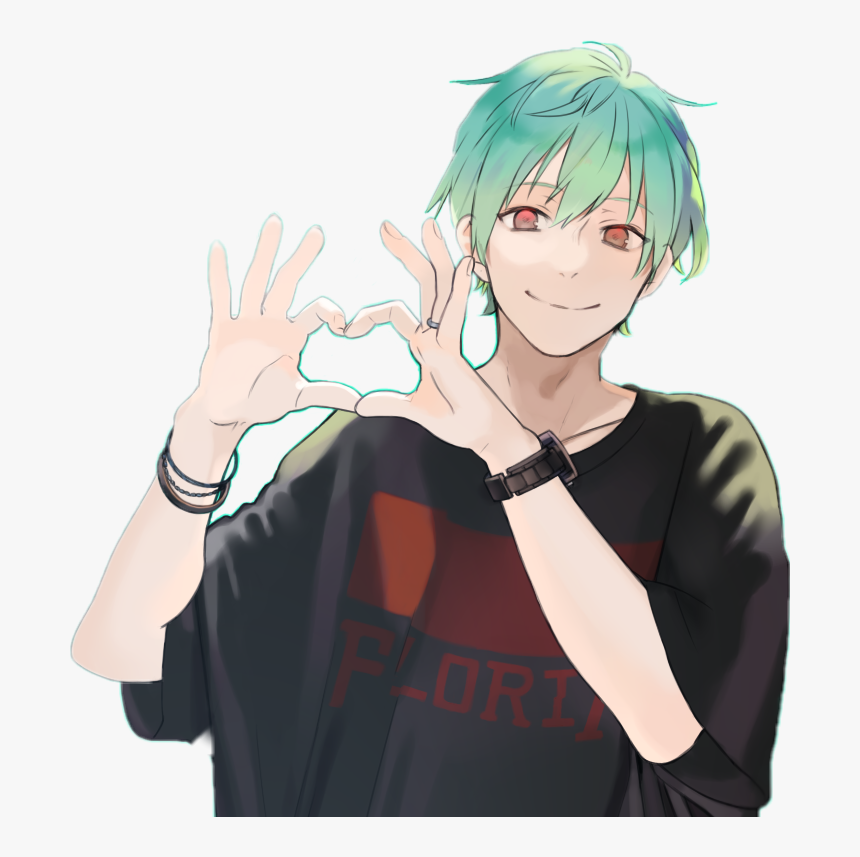 #anime #art #fanart #manga #boy #minty #cute #heart - Cute Anime Boy Smile, HD Png Download, Free Download