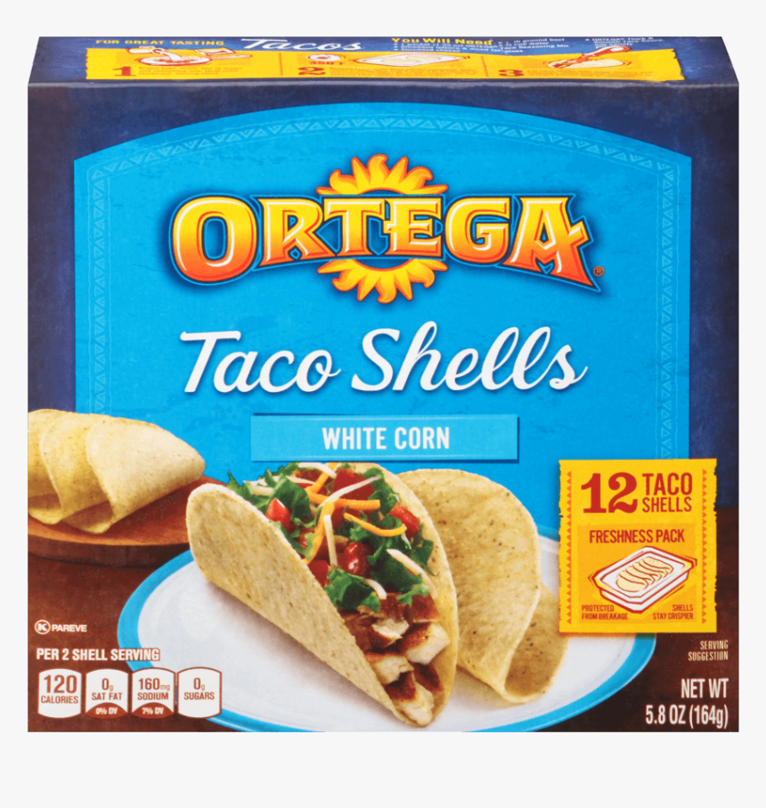 Image Of White Corn Taco Shells - Ortega Taco Shells, HD Png Download - kin...