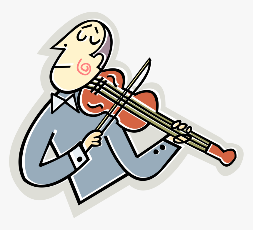 Vector Illustration Of Violinist Musician Plays Violin - Black And White Cartoon Sheep, HD Png Download, Free Download