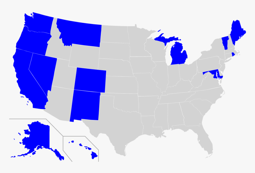 Map Of Us State Medical Marijuana Laws - Us Political Map, HD Png Download, Free Download