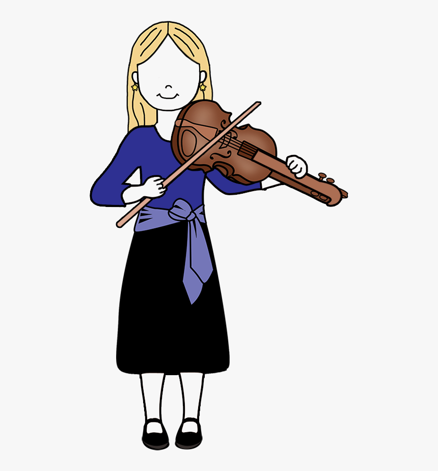 Violin Girl Personalized T Shirt For Recital, Music - Cartoon, HD Png Download, Free Download