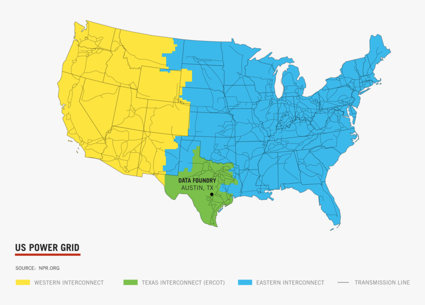 - Simple Vector Us Map , Png Download - Power Grids In Us, Transparent Png, Free Download