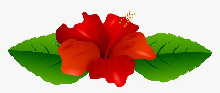 Red Hibiscus Transparent Png Clip Art Image - Transparent Background Red Hawaiian Flower Clipart, Png Download, Free Download