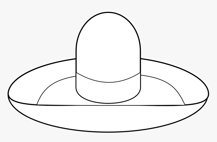 Sombrero, Hat, Mexican, White - Line Art, HD Png Download, Free Download