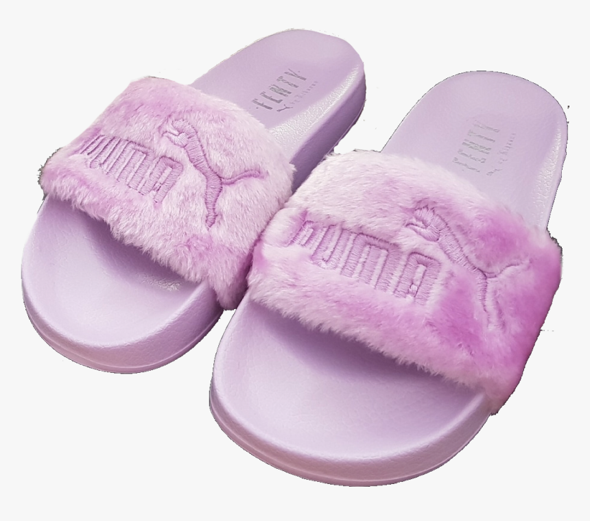 puma pink fluffy slides