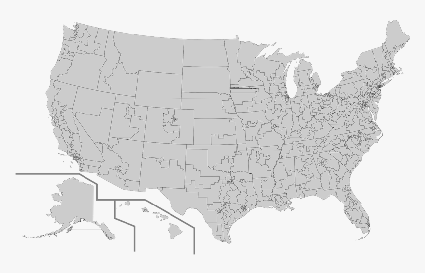 Map Usa America Geography Png Image - Blank Map Of Us Congressional Districts, Transparent Png, Free Download
