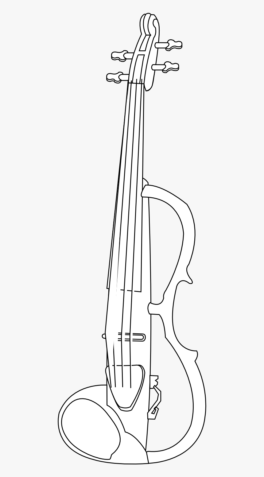 Electric Violin Yamaha Black White Line Art 555px - Violin, HD Png Download, Free Download