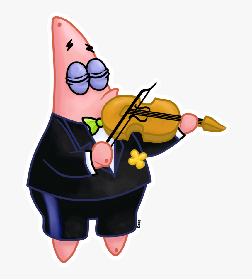 Clip Art Patrick As A Violinist - Patrick Star Playing An Instrument, HD Png Download, Free Download