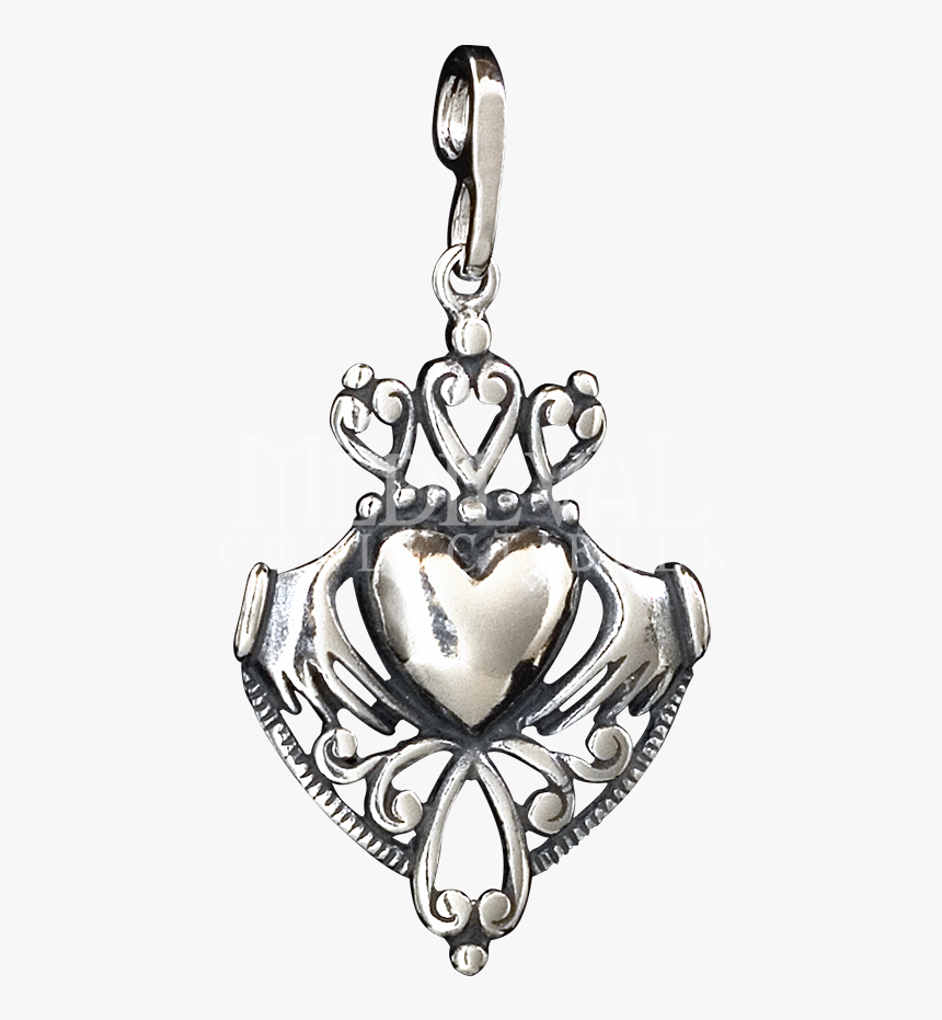 Celtic Ornate Claddagh Pendant - Locket, HD Png Download, Free Download