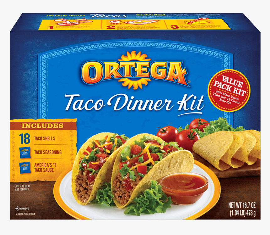 Image Of Taco Dinner Kit - Ortega Taco Shell Kit, HD Png Download, Free Download