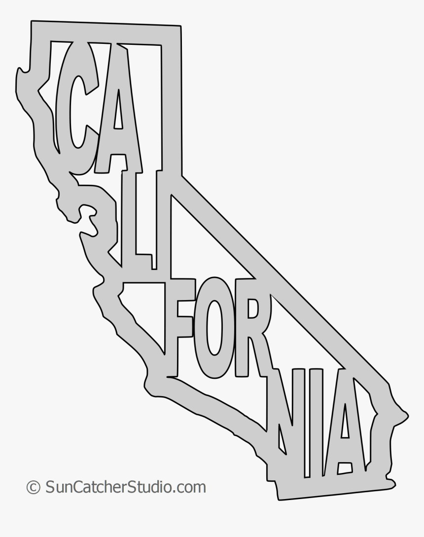 California Map Shape Text, Outline Scalable Vector - Vector California Map Outline, HD Png Download, Free Download