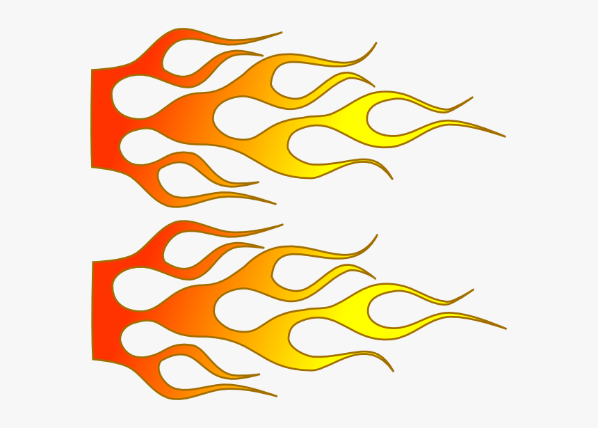 Race Car With Flames Png Png - Hot Rod Flames Clip Art, Transparent Png, Free Download