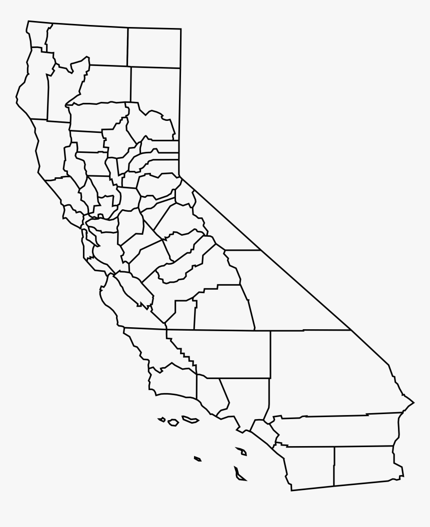 This Free Icons Png Design Of California With- - Outline Of California With Counties, Transparent Png, Free Download