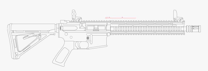 Ar15 Drawing Custom - Assault Rifle, HD Png Download, Free Download