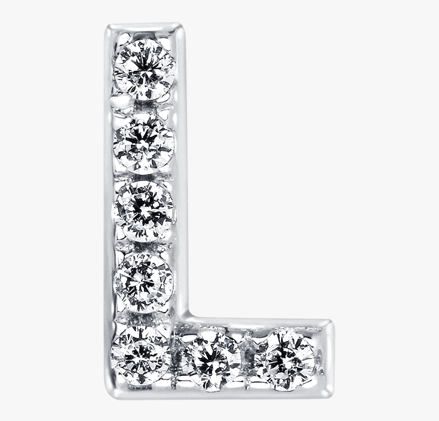 Letter L Locket Charm With White Crystals In White - Body Jewelry, HD Png Download, Free Download