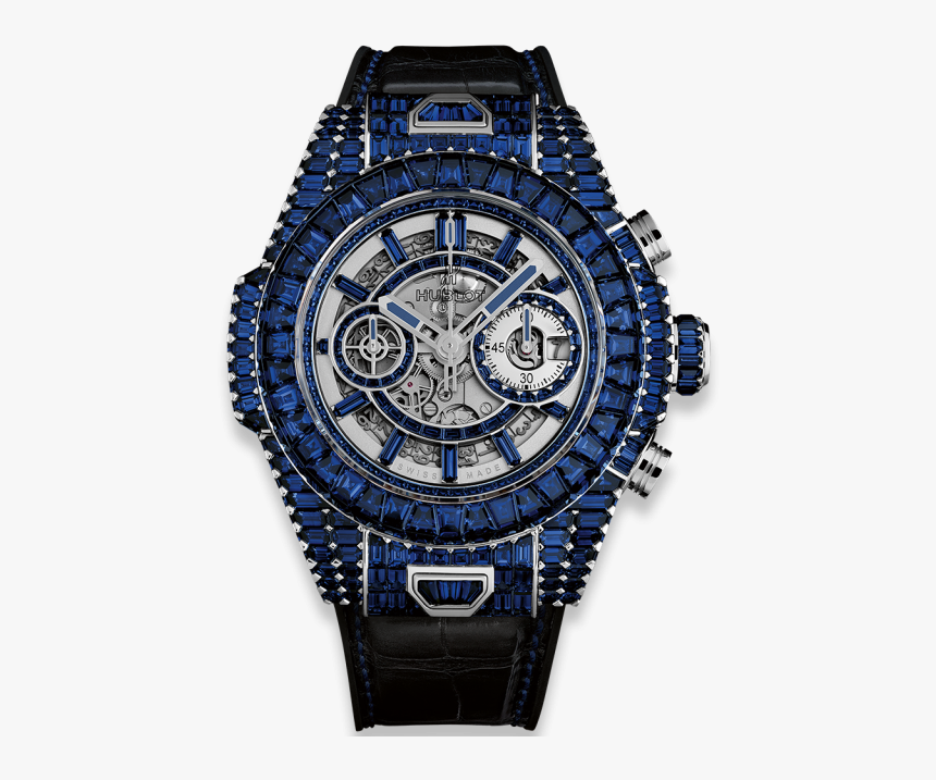 Big Bang Unico Full Baguettes Blue Sapphires - Hublot Big Bang Unico Gmt, HD Png Download, Free Download