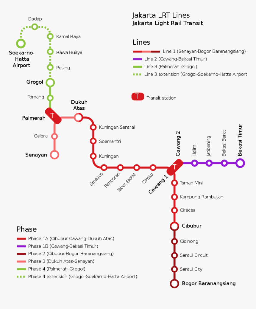 Jakarta Lrt Route Map, HD Png Download, Free Download