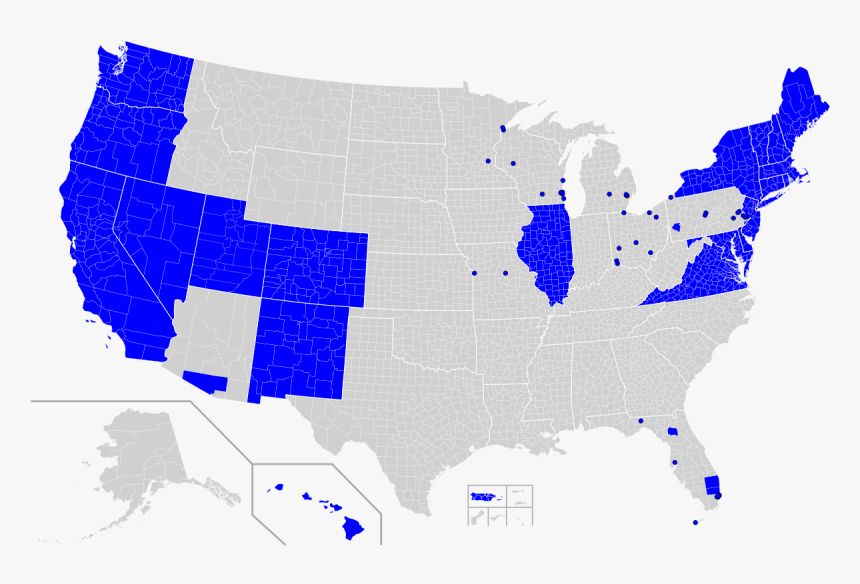 Map Of The United States Blue, HD Png Download, Free Download