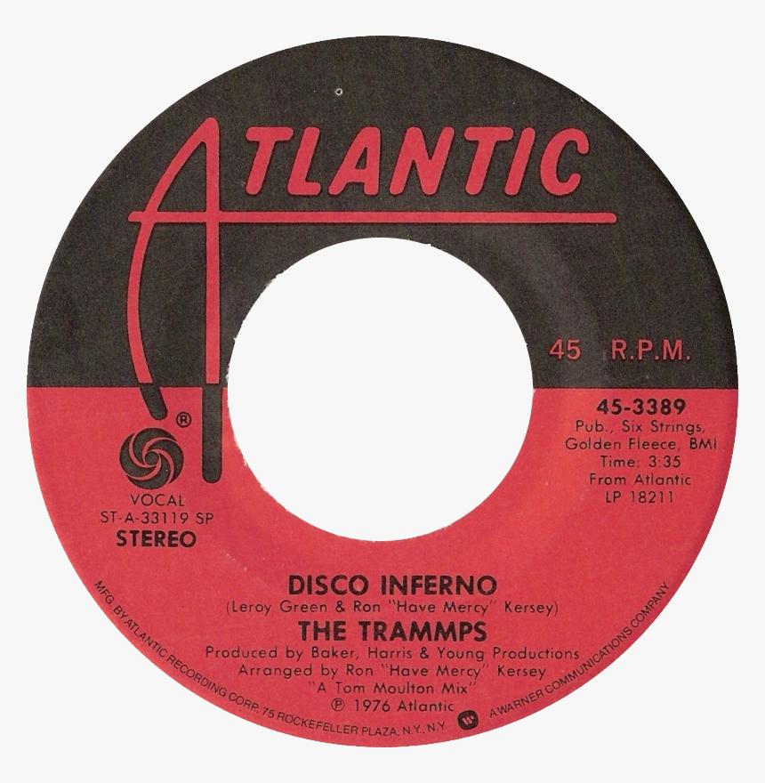 Disco Inferno By The Trammps Us Vinyl 1977 Release - Disco Inferno Record, HD Png Download, Free Download