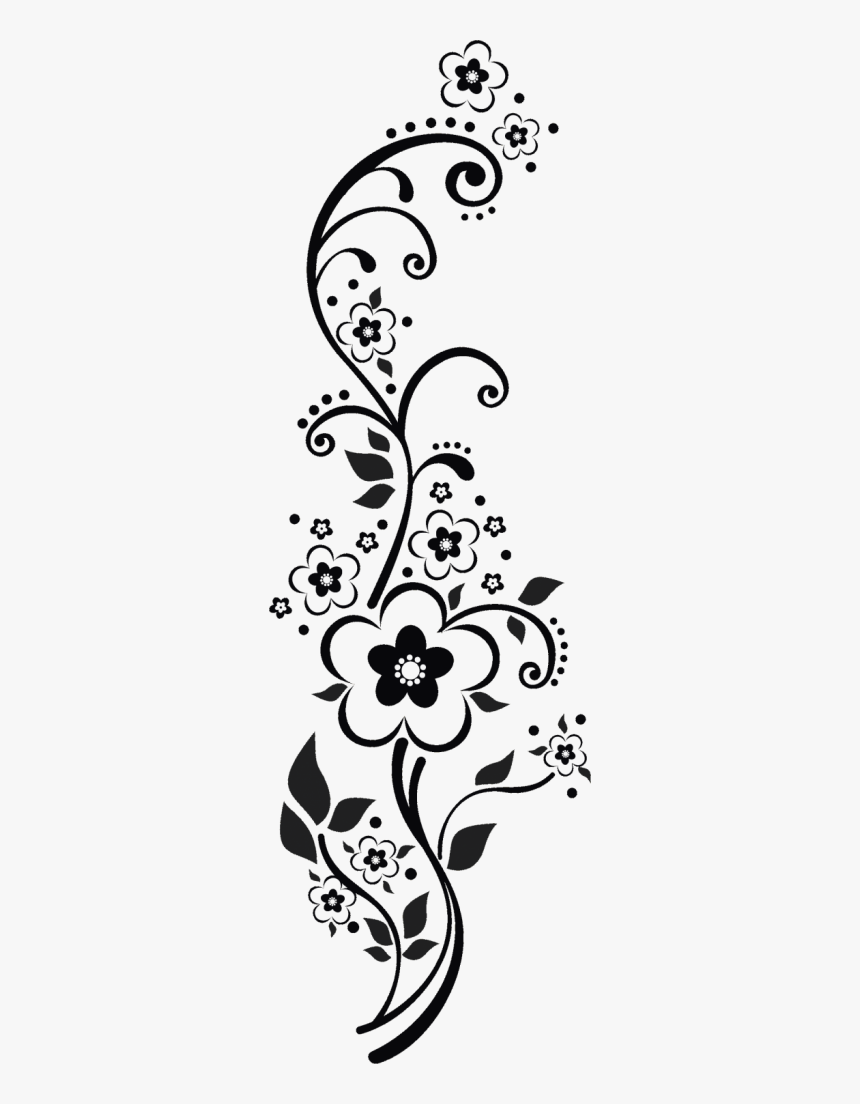 Black Flowers Vector Png, Transparent Png, Free Download