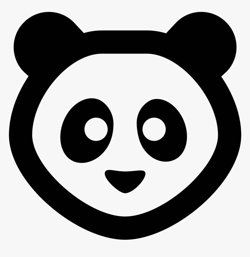 Icone Panda, Transparent Png - Transparent Background Bear Black And White, Png Download, Free Download