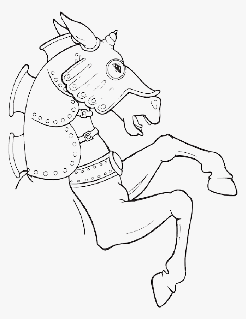 Head, Horse, Animal, Legs, Armored, Rearing, Rear - Cartoon, HD Png Download, Free Download