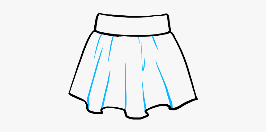 How To Draw A Skirt - Easy Drawing Of A Skirt, HD Png Download - kindpng