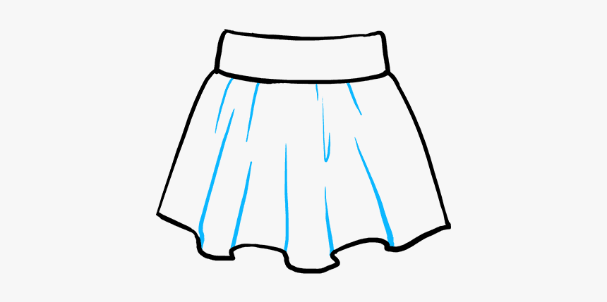 How To Draw A Skirt - Easy Drawing Of A Skirt, HD Png Download, Free Download