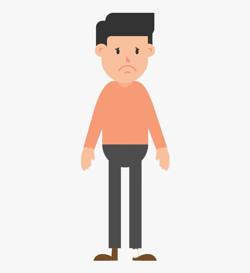Sad Unhappy Guy Png Free Image - Thinking Man Vector Png, Transparent Png, Free Download